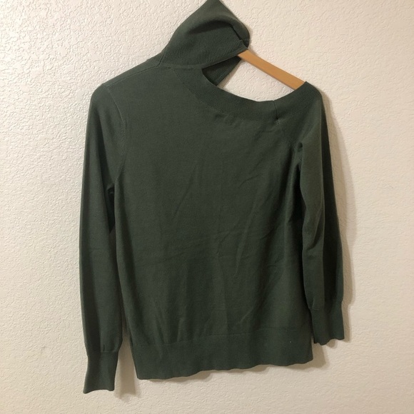 L'AGENCE Easton One Shoulder Sweater in Army Green - Size S/P - Picture 3 of 5